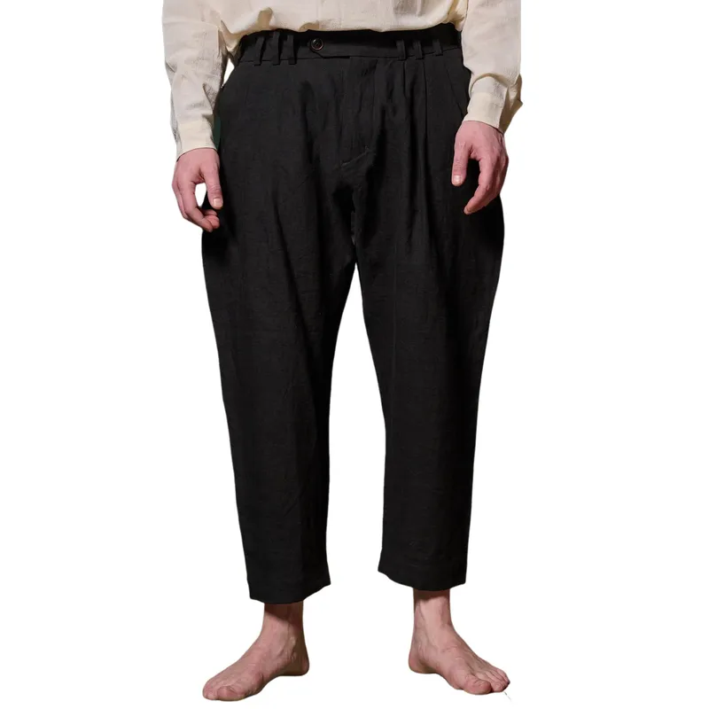 Men's Retro Loose Straight Comfort Linen Casual Pants 28931499F