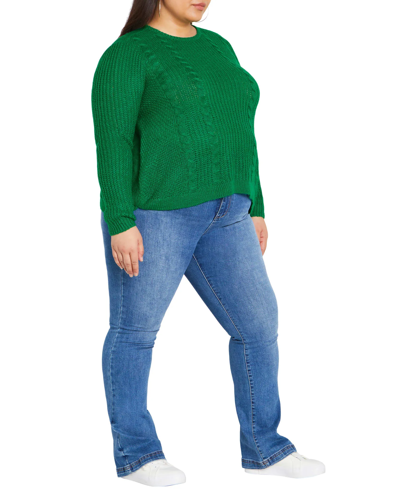 Mia Cable Sweater | Kelly Green