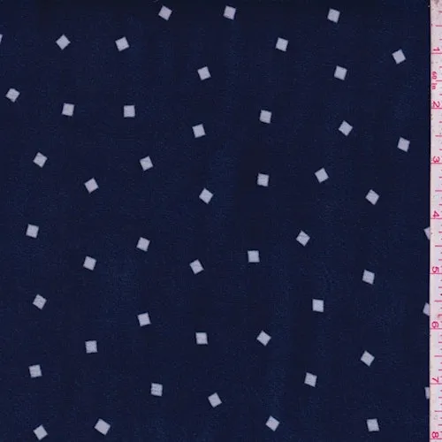 Navy/White Diamond Print Chiffon Fabric