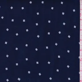 Navy/White Diamond Print Chiffon Fabric