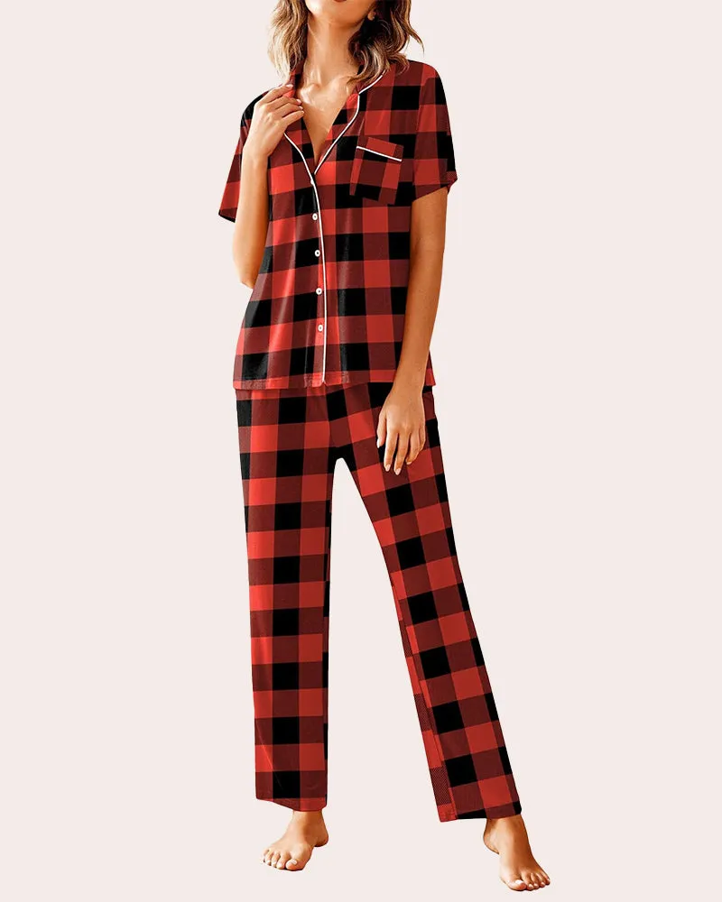 Notch Collar Soft Pajamas Set