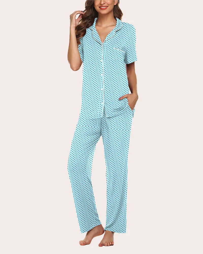 Notch Collar Soft Pajamas Set