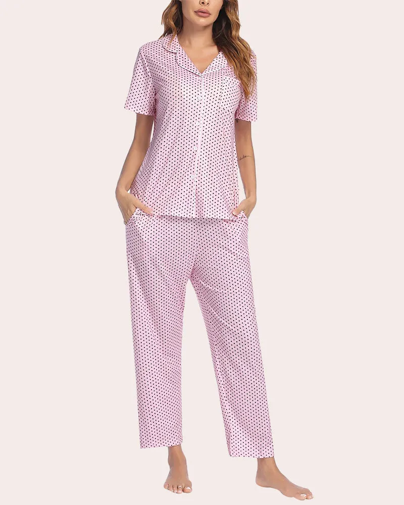 Notch Collar Soft Pajamas Set