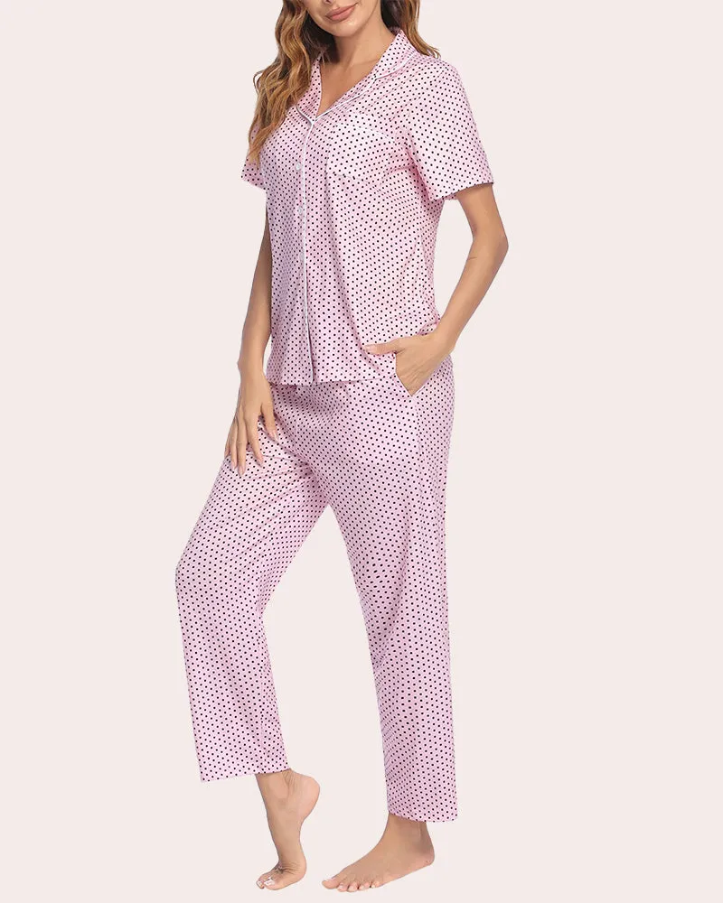 Notch Collar Soft Pajamas Set