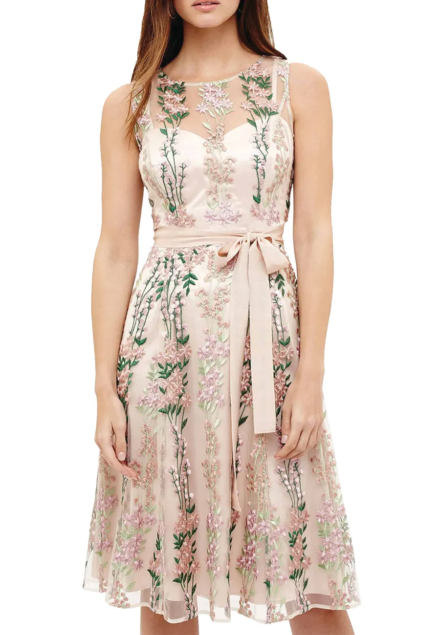 Nude Fodula Floral Embroidered Dress