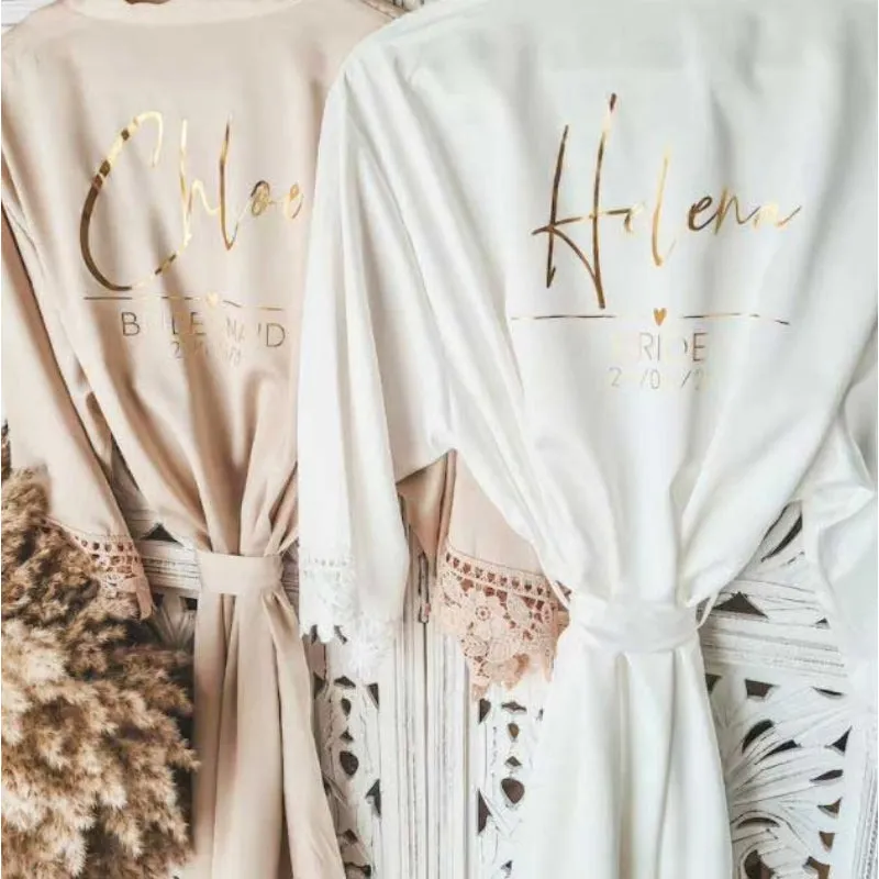 Personalized Satin Lace Style Robes