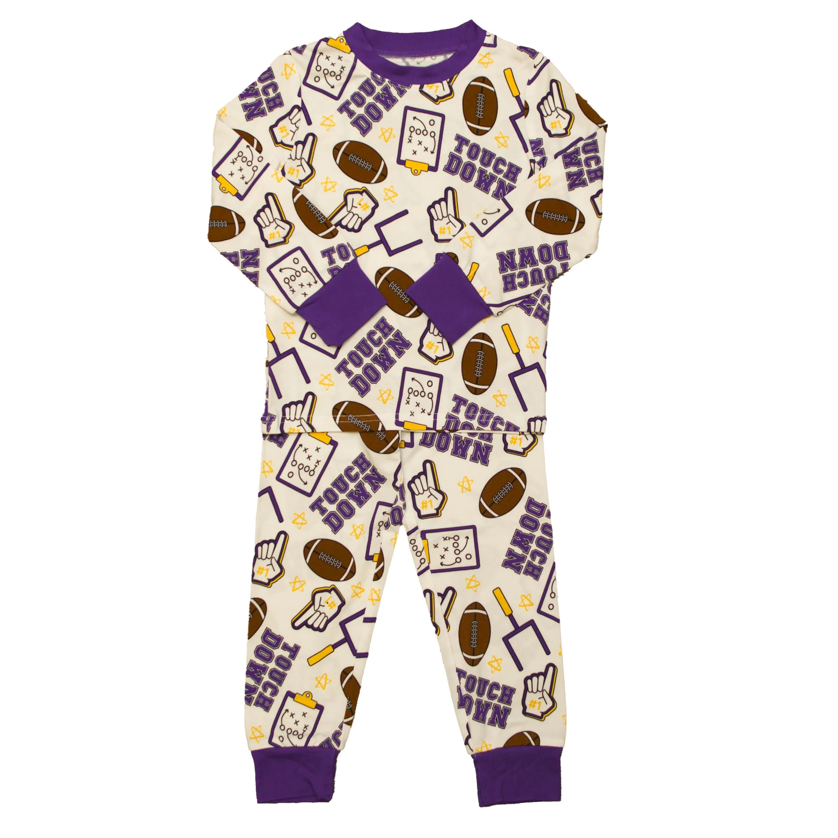 Purple And Yellow Touchdown Bamboo Pajamas