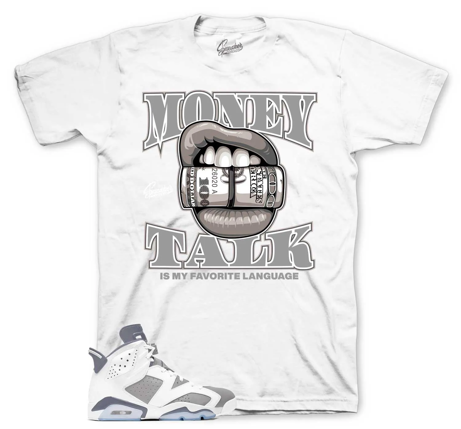 Retro 6 Cool Grey Money Talk Shirt