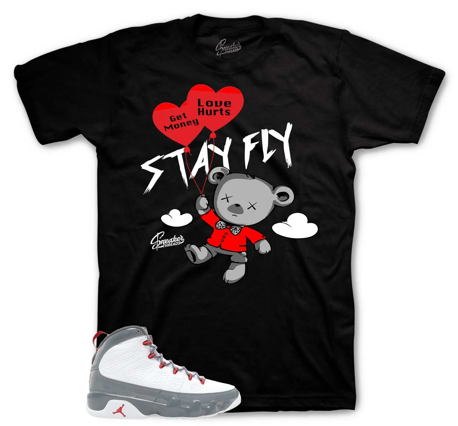 Retro 9 Fire Red Money Over Love Shirt