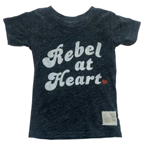 Retro Brand - Kids' Rebel at Heart SLIM Tee in Charcoal