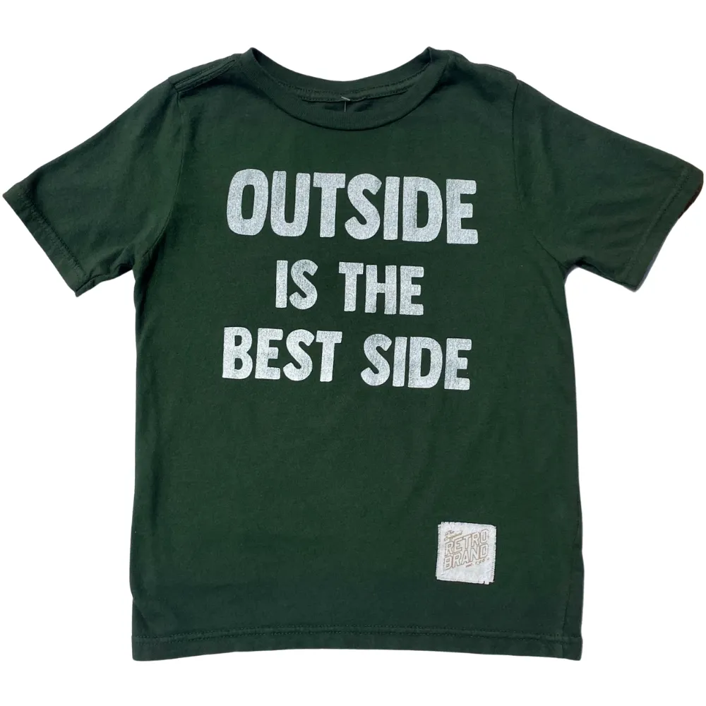 Retro Brand - Outside is the Best Side Tee in Forest Green