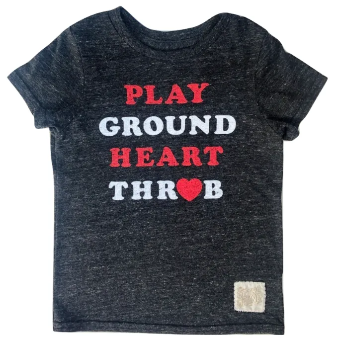 Retro Brand - Playground Heart Throb Tee in Charcoal OR Black