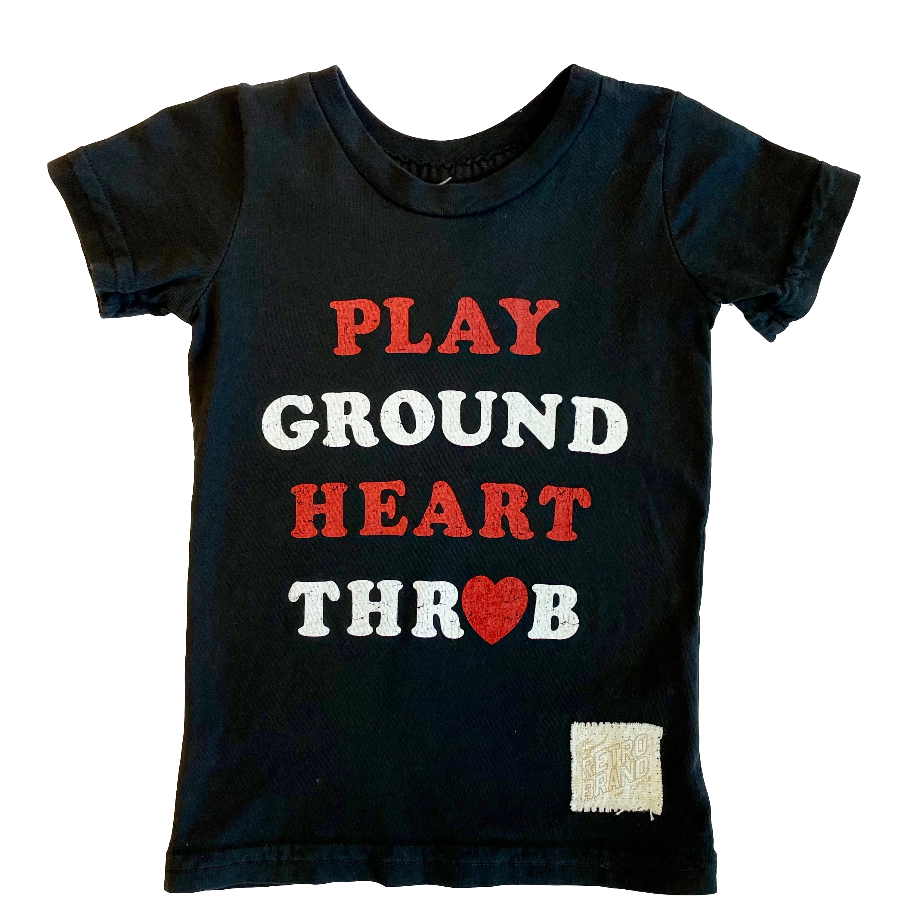 Retro Brand - Playground Heart Throb Tee in Charcoal OR Black