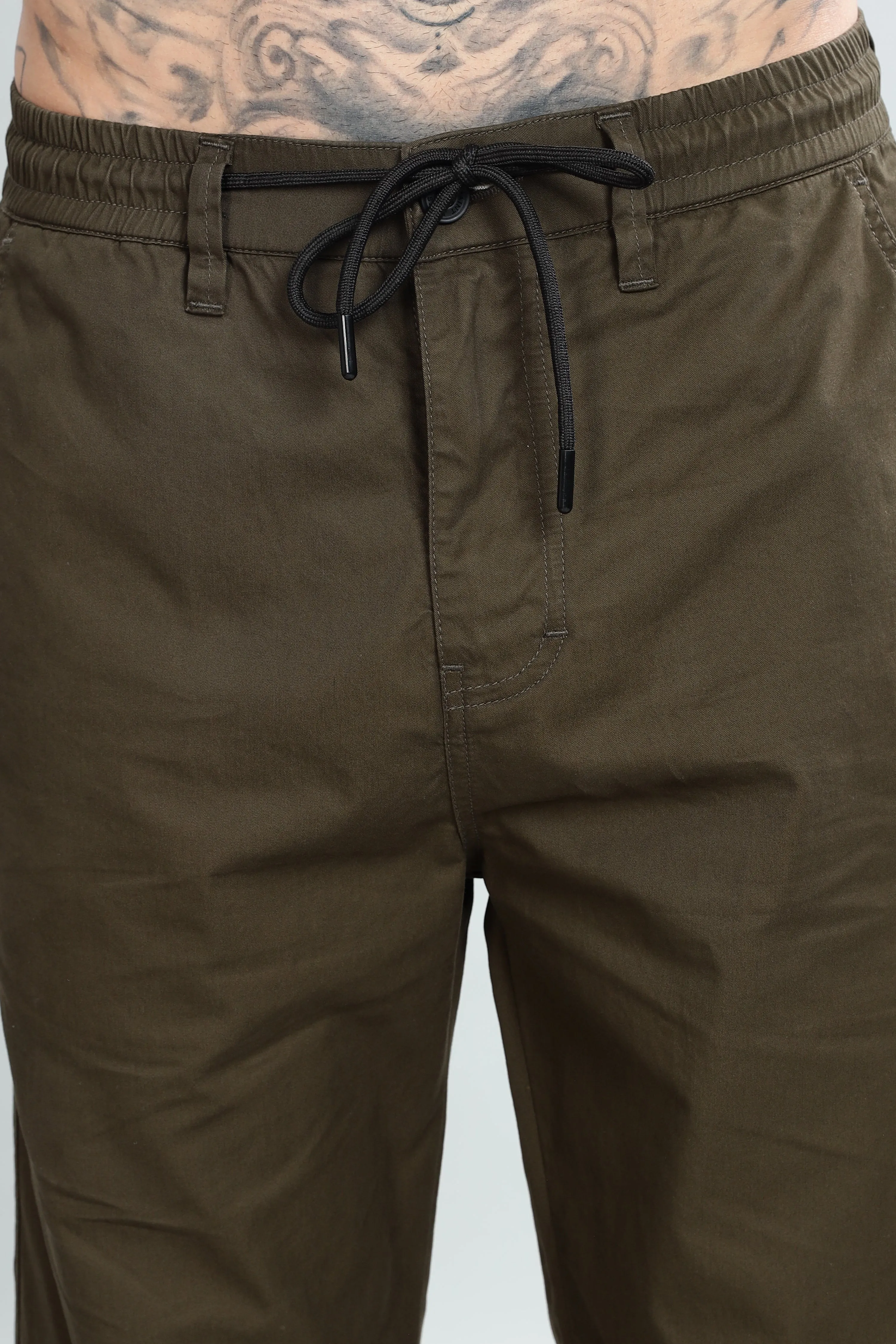 SAINTJONES BROWN STRAIGHT PANTS.