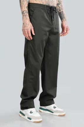 SAINTJONES GREEN STRAIGHT PANTS.