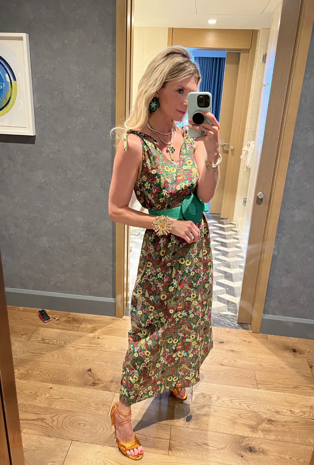 SAMPLE - Tie Tank Dress - MAXI - Green Floral