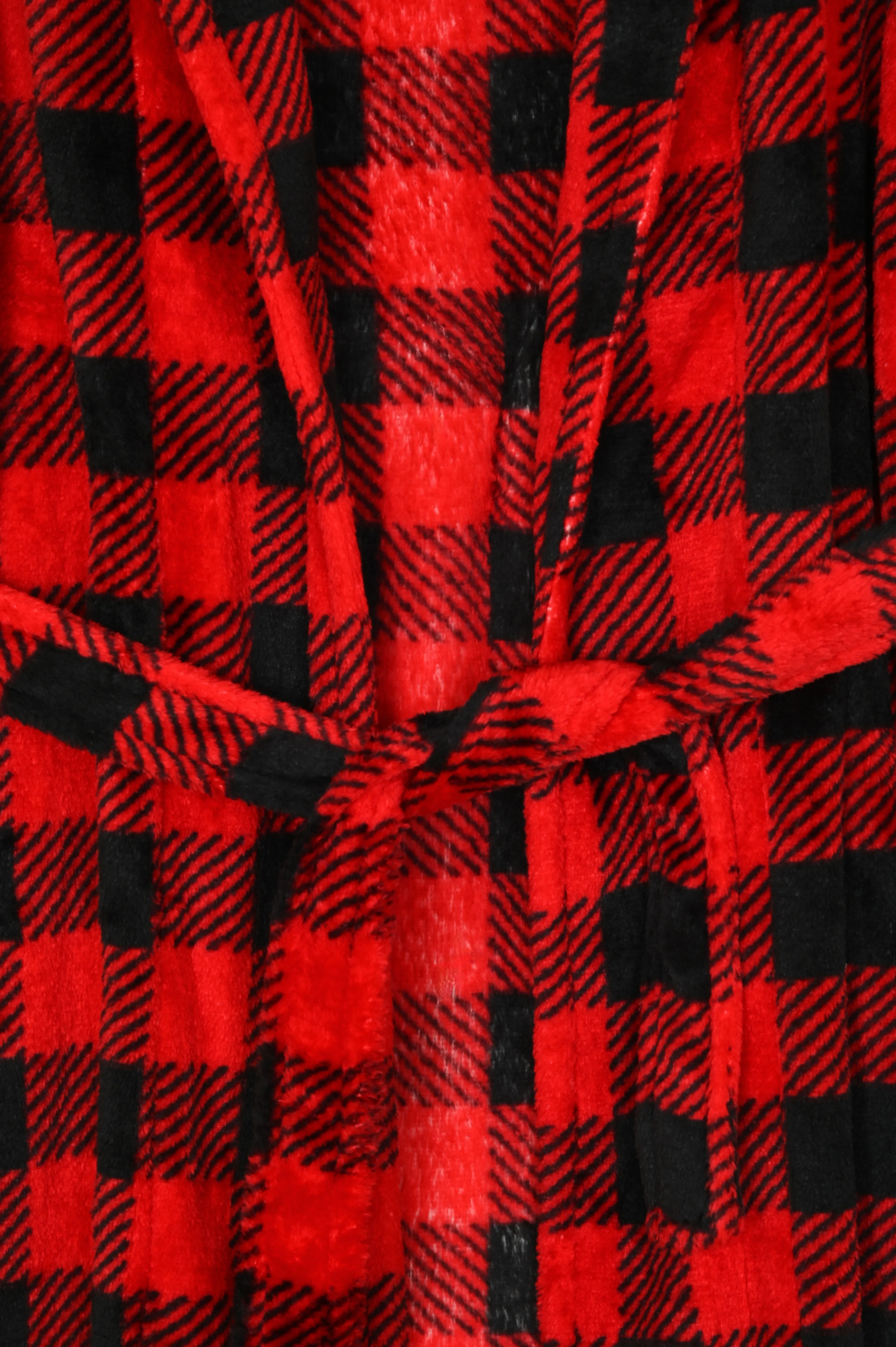 Sleep On It Boys Flannel Fleece Shawl Collar Robe with Matching Slippers - Red Plaid