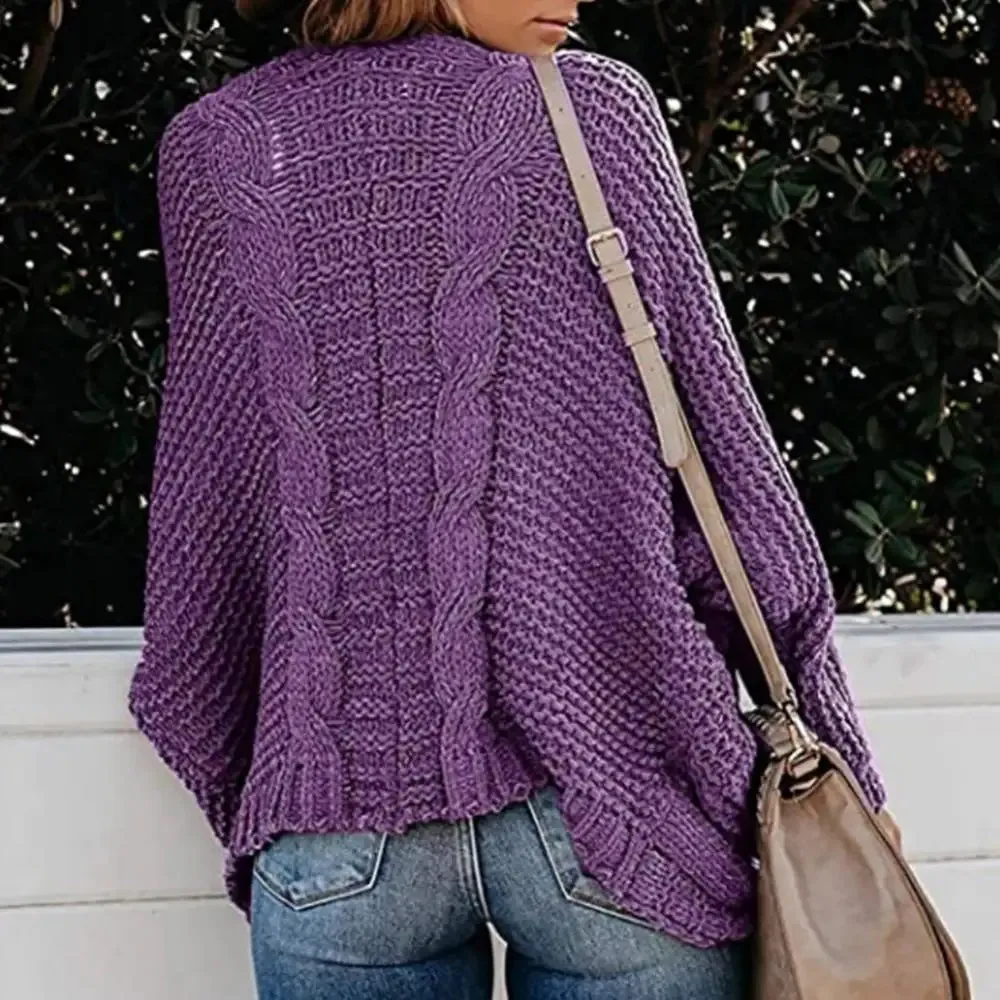 Slouchy Knit Open Front Cardigan for Women