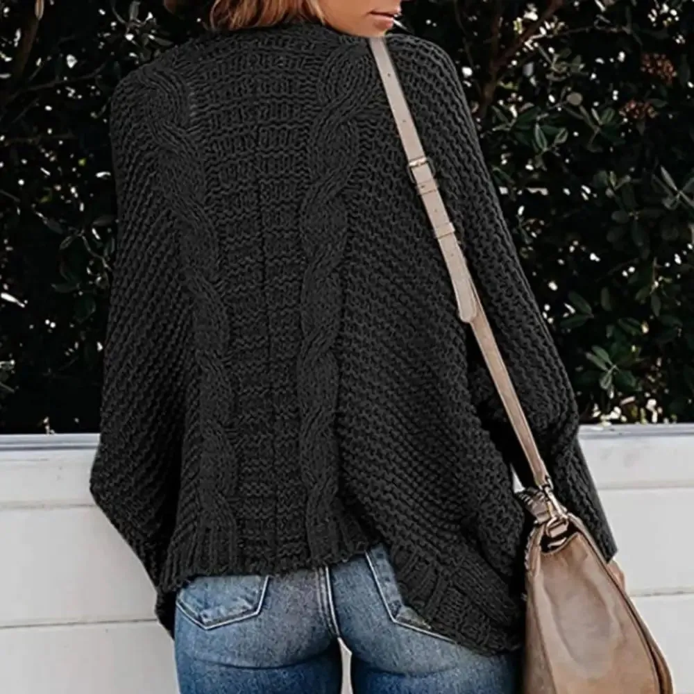 Slouchy Knit Open Front Cardigan for Women