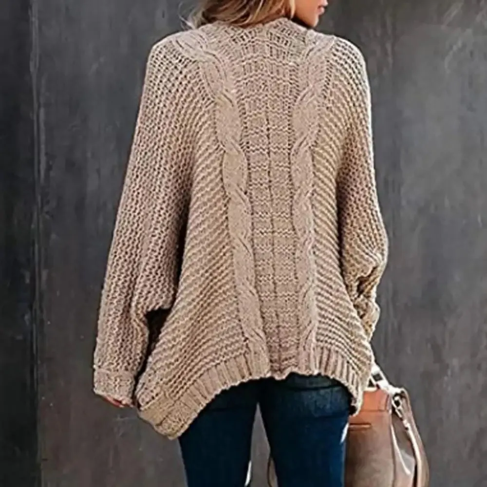 Slouchy Knit Open Front Cardigan for Women