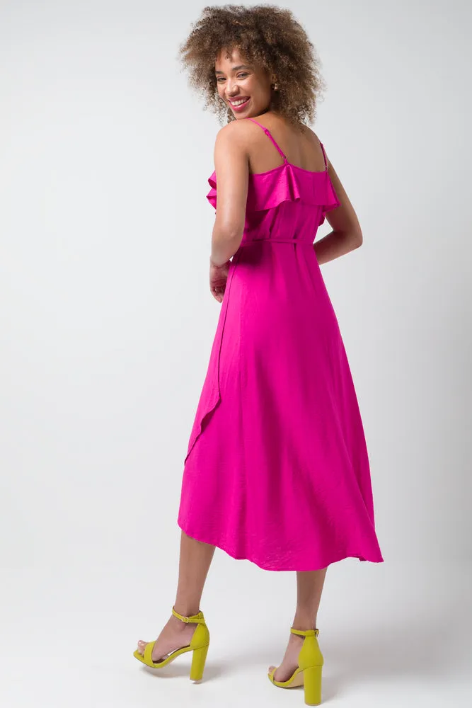 Strappy Wrap Dress Pink