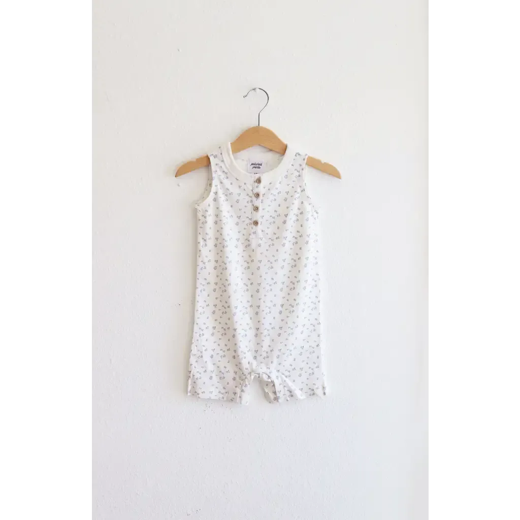 Super Soft Organic Cotton Henley Romper for Babies with Floral Print