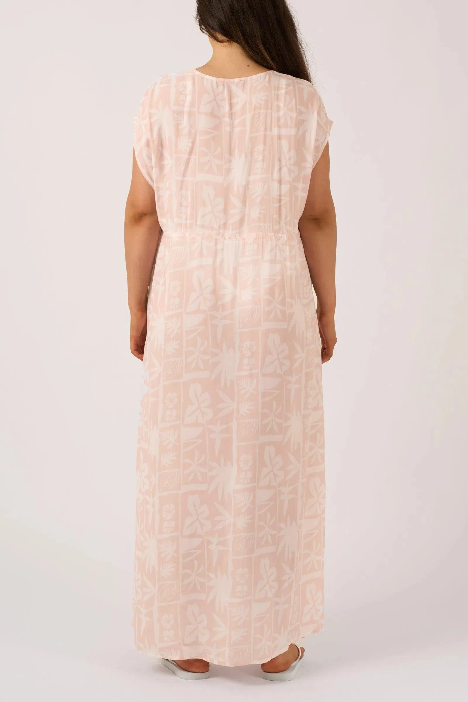 Sustainable Viscose Maxi Kimono - Nude Tiki