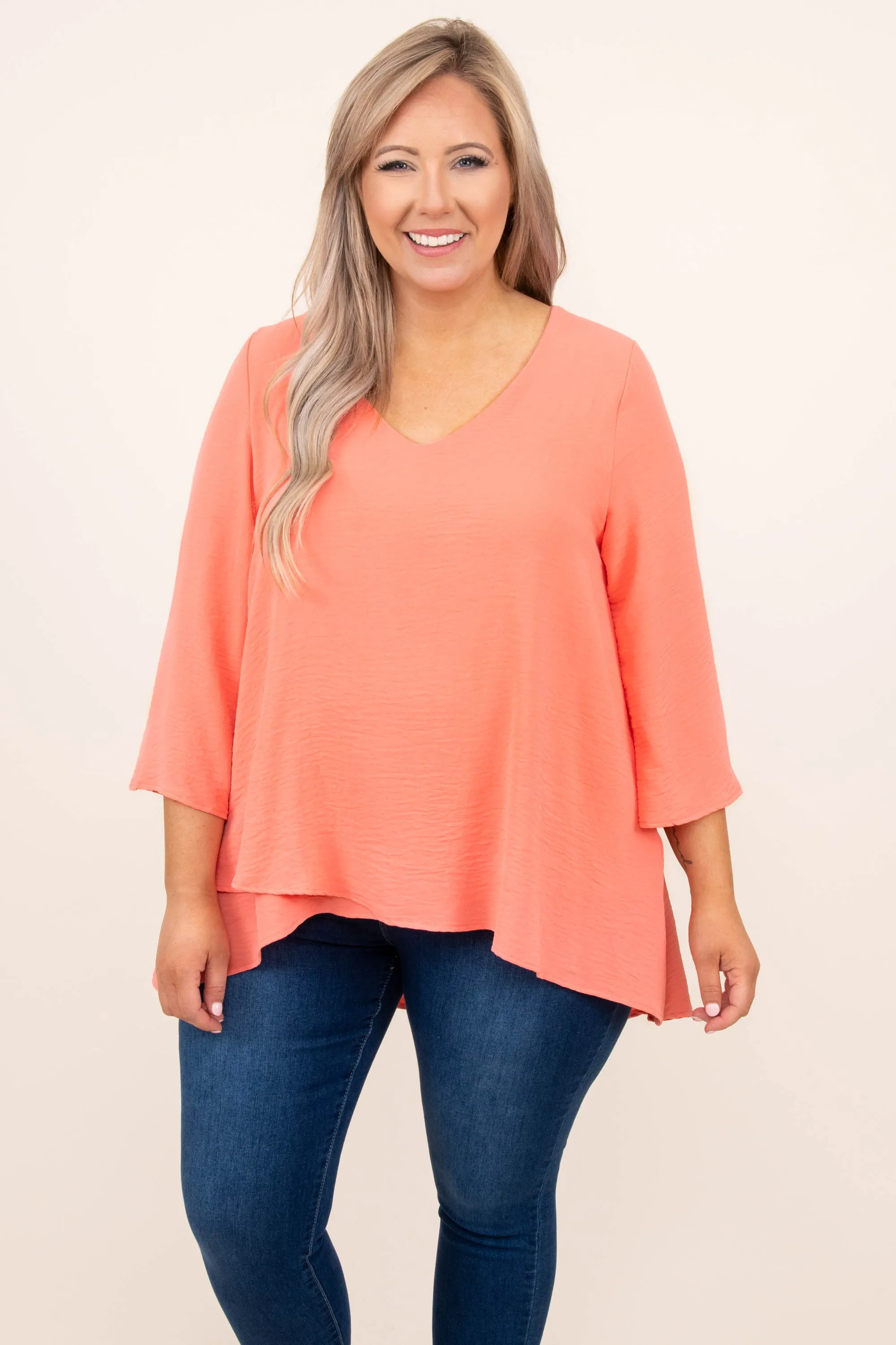 Treasured Moments Top, Coral