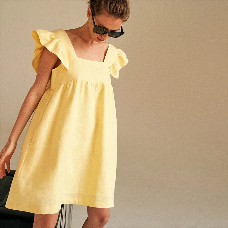 Women's Midi Fashion Commuter Solid Color High Waist Dresses